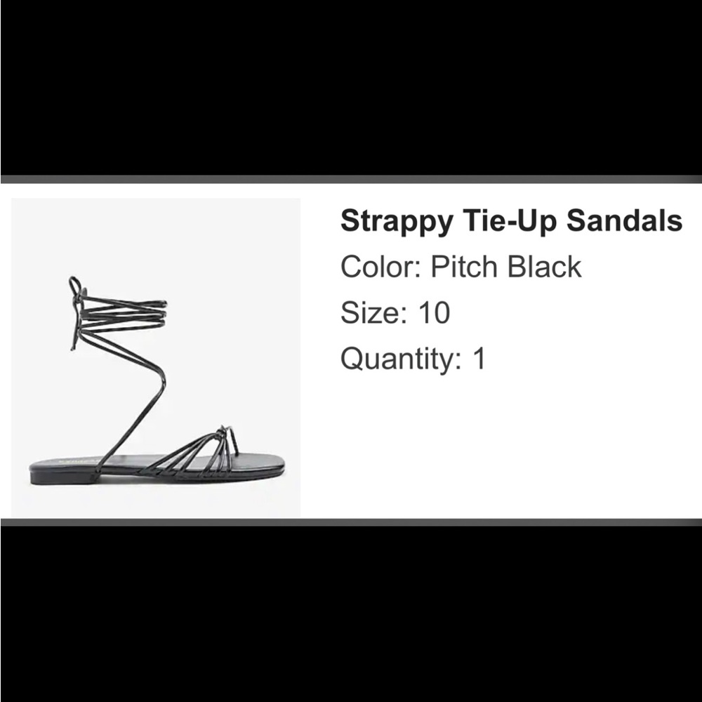 Express brand Black Strappy Tie-Up Sandals
